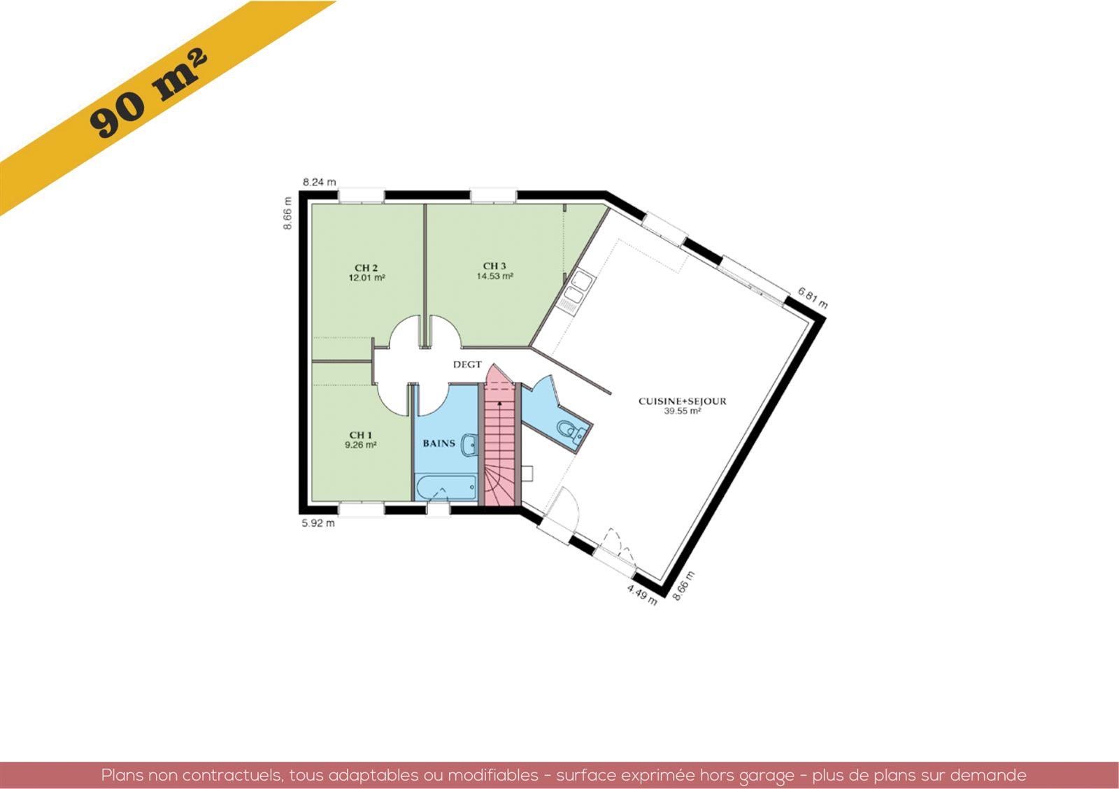 Plan de la maison Versière Sud