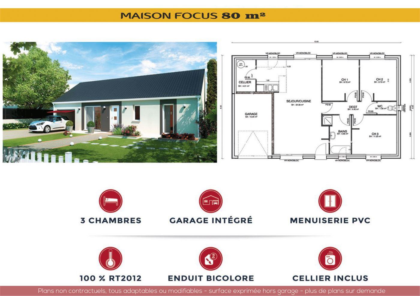 Plans et vues de la maison Focus 80 — planche 3 sur 4