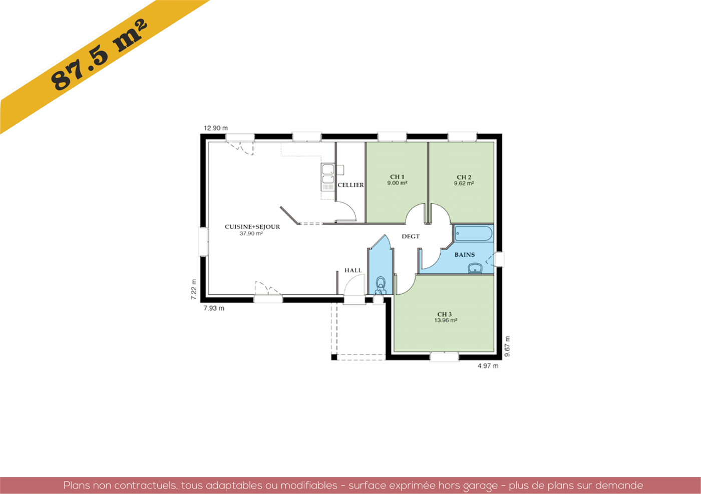 Plans et vues de la maison Mézière — planche 3 sur 6
