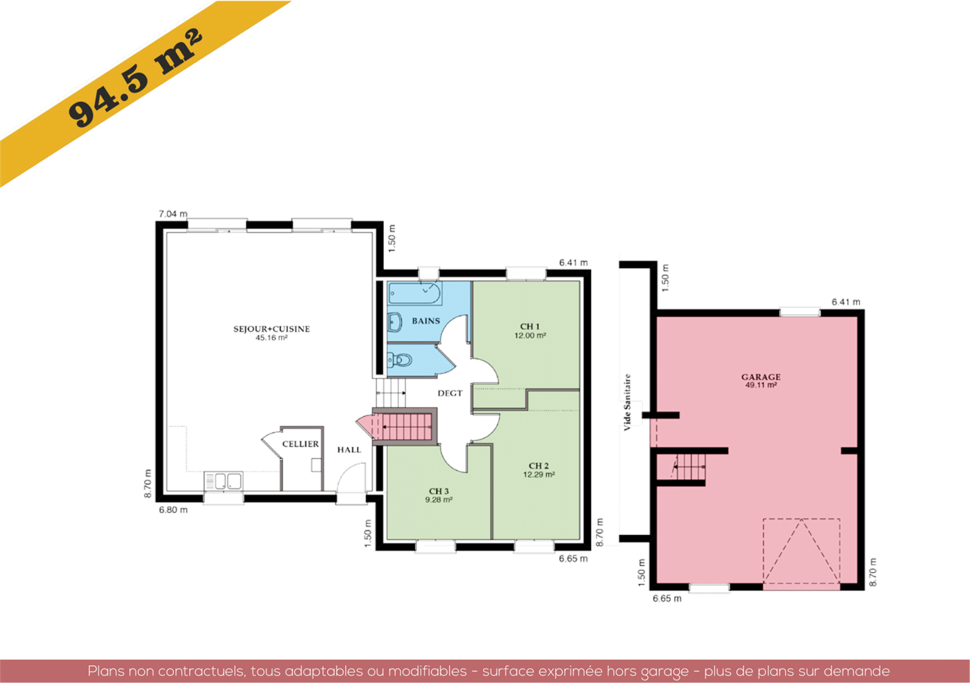 Plans et vues de la maison Neuvillière — planche 2 sur 2