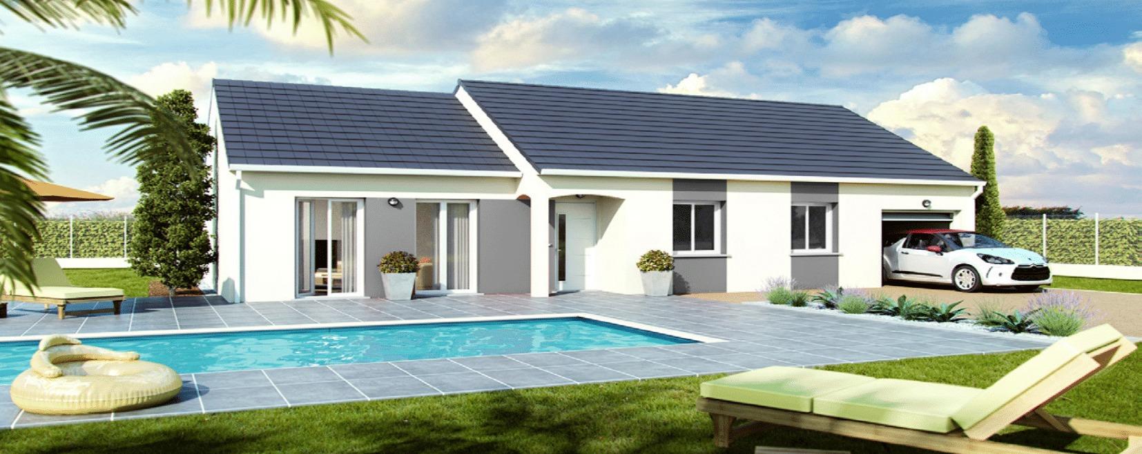 Maison traditionnelle de plain-pied Perrière avec avancée de toiture